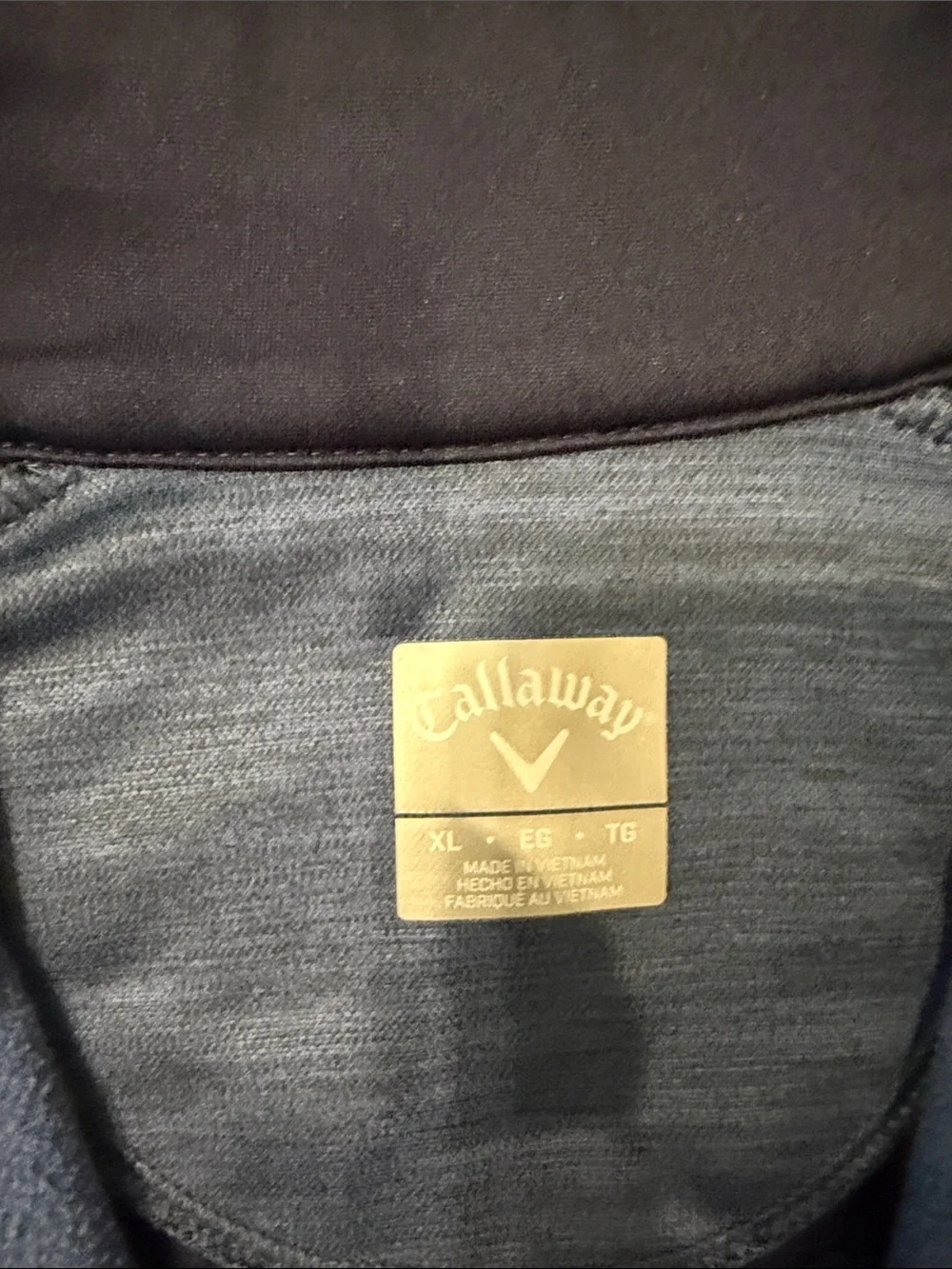 Callaway Men's Two-Tone Navy and Heather Blue Performance Quarter-Zip